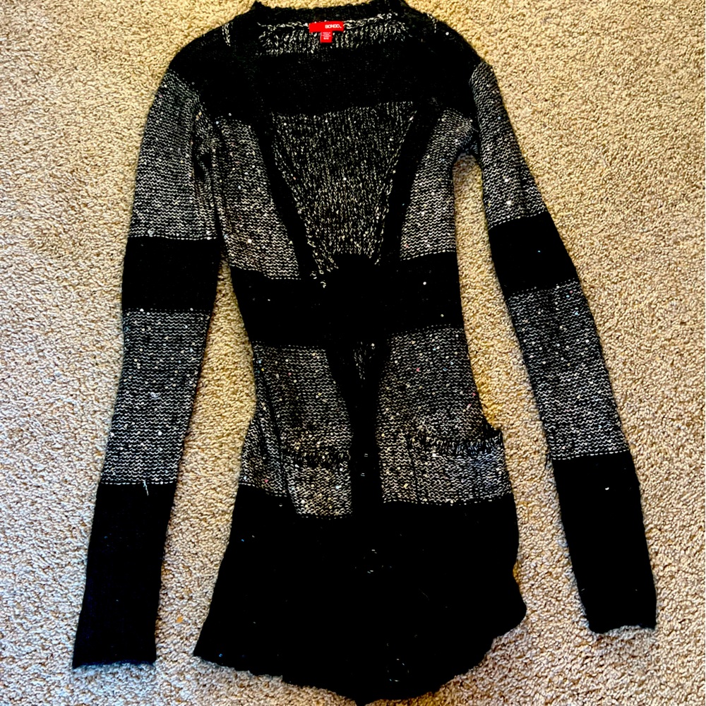 Black sparkly cardigan with buttons